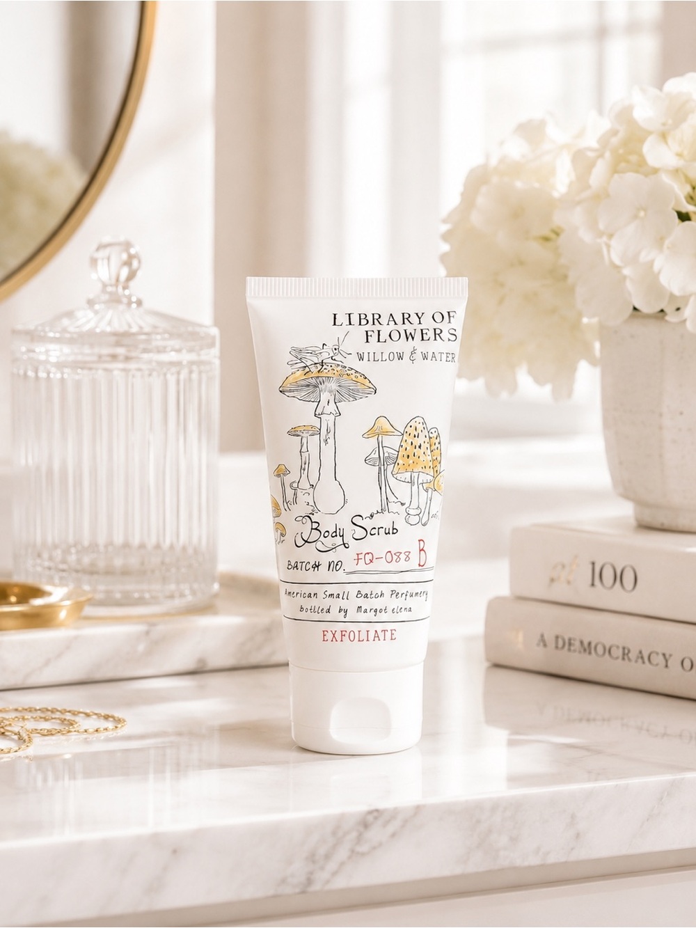 Margot Elena Library of Flowers Willow & Water Body Scrub Exfoliator